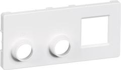 LAURITZ  KNUDSEN FUGA® afdækning for
TV, R, SAT og RJ45 2 modul udtag
Farve: hvid