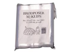 POLYNOVA Brødpose plast 220x470mm klips (300)