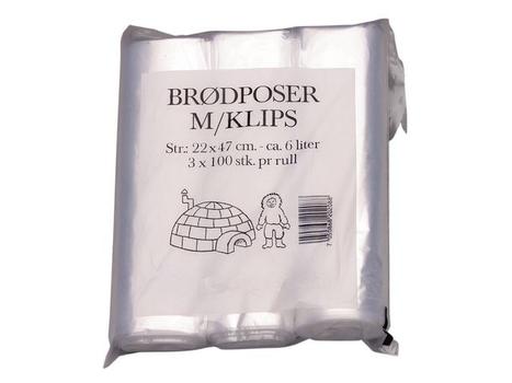 POLYNOVA Brødpose plast 220x470mm klips (300) (7190053)