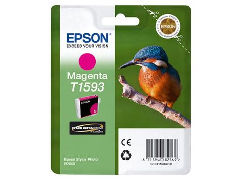 EPSON n Ink Cartridges,  Ultrachrome Hi-Gloss2,  T1593, Kingfisher,  1 x 17.0 ml Magenta (C13T15934010)