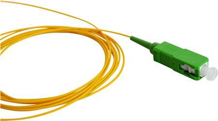 SOLAR PLUS Pigtail SC/APC 9/125 OS2 G657A1 singlemode,  easy strip, præ-termineret konnektor,  længde: 2,0 meter (S2SCA7AE-YE)