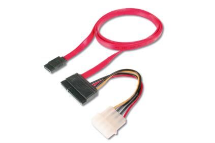 ASSMANN Electronic SATA Connection Cable SATA22pin - L-type + power (AK-400112-005-R)