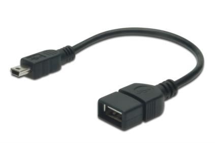 ASSMANN Digitus USB2.0 Cable OTG. Type MiniB-A. M/F. 15cm Factory Sealed (AK-300310-002-S)