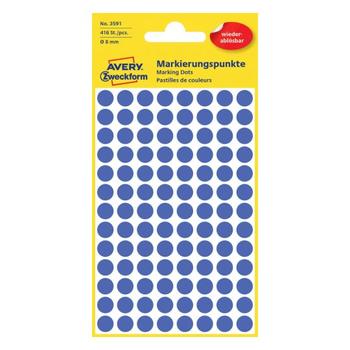 AVERY 3591 Handwriting labels removable Ø8 blue (416) (3591*10)