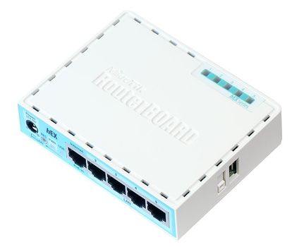 MIKROTIK hEX (r3) w/DC 880MHz MHz CPU, 5xGb USB, RouterOS L4, plastic case and PSU (RB750GR3)