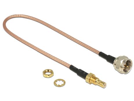 DELOCK Antenna cable F plug > SMB jack Bulkhead RG-316 25 cm (13025)