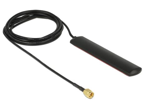 DELOCK GSM UMTS LTE WLAN 2.4 GHz Antenna SMA Plug 2 dBi Black (89491)