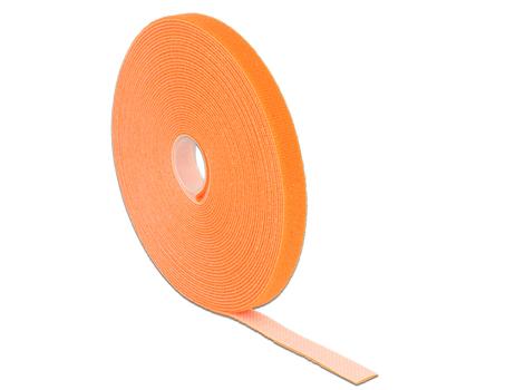 DELOCK Hook-and-loop fasteners L 10 m x W 13 mm roll orange (18744)