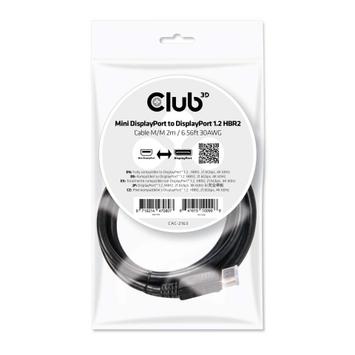 Club 3D DisplayPort-kabel - Mini DisplayPort til DisplayPort - 2 m (CAC-2163)