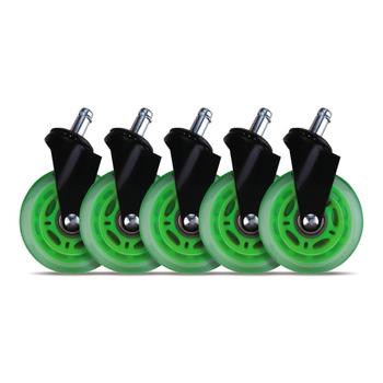 L33T 3" Casters for gaming chairs (Green) Univ., 5 pcs (XSF048 GREEN)