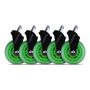 L33T 3" Casters for gaming chairs (Green) Univ., 5 pcs