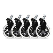 L33T 3" Casters for gaming chairs (Black) Univ., 5 pcs
