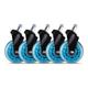 L33T 3" Casters for gaming chairs (Blue) Univ., 5 pcs