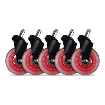 L33T 3 Casters for gaming chairs (Red) Univ., 5 pcs (XSF047 RED)