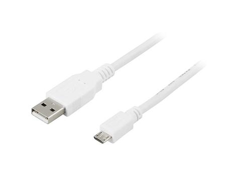LinkIT USB 2.0, A - micro B, 0,25 m Hvit, Han - han kabel (CUSBAMMBM-002)