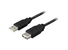 LinkIT USB 2.0 A-A, M/F, 0,2 m. skjøt A han til A hun. Svart