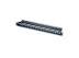 LinkIT Patchepanel 19" Keystone 24 port Med jording, med kabelguide, 1U, Svart