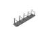 LinkIT guide for 19" 2U 5 bøyler svart Kabelholder, 5 ringer i plast. Ex skruer