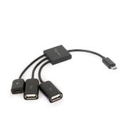 GEMBIRD cable Micro USB OTG BM -> 2x USB AF + micro BF, 0,15 m