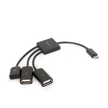 GEMBIRD cable Micro USB OTG BM -> 2x USB AF + micro BF, 0,15 m (UHB-OTG-02)