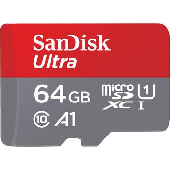 SanDisk Ultra Android microSDXC 64GB + SD Adapter + Memory Zone App 100MB/s A1 Class 10 UHS-I - Tablet Packaging