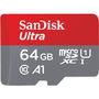 SANDISK Ultra microSDXC A1  64GB 100MBs Adapt. SDSQUAR-064G-GN6TA