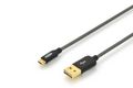 EDNET USB 2.0 ladekabel 1,0m sort, USB A - Micro B han, reversible, ARMOR kabel