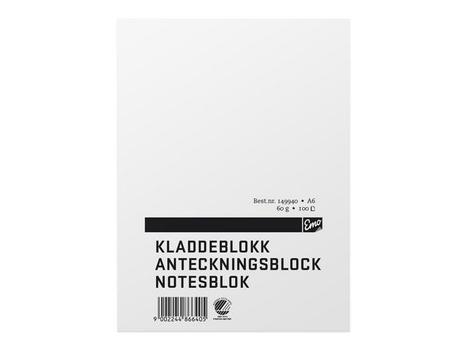 Kladdeblokk EMO A6 60g 100 blad ulinjert (533636000*10)