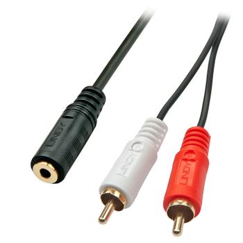 LINDY Audiokabel Stereo 3.5mm/ 2xRCA F/M 0.25m (35677)