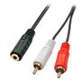 LINDY 35677 audio cable 0.25 m 2 x RCA 3.5mm Black, Red, White