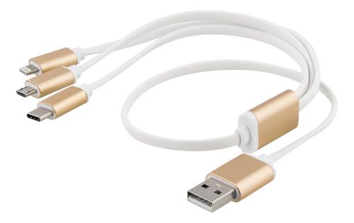 EPZI Multi charger USB C+Lighting+USB A  50cm White