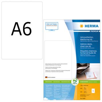 Herma Premium - adresselapper - matt - 800 etikett(er) - A6 (8689)