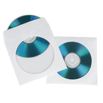HAMA CD/ DVD-ficka Papper Vit 100-pack (00051174)