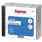 HAMA 1x5 Standard CD Double Jewel Case transp/black    44745