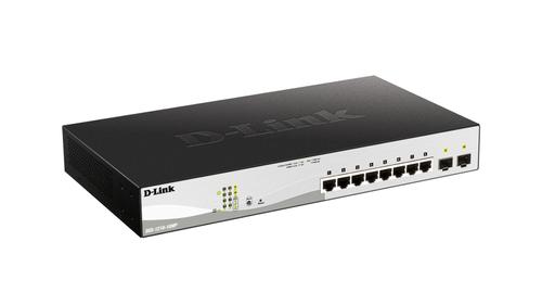 D-LINK 10-Port Gigabit PoE+ Smart Switch inc. 2 SFP Ports POE budget 130W (DGS-1210-10MP)