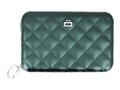 ÖGON Quilted Button Card holder metal lock quilted alu Platinium