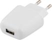 DELTACO stromadapter fra 230V til 5V USB Type A hun,<b> 2,1A </b>, hvid
