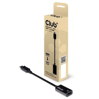 CLUB 3D 3D DISPLAY PORT 1.4 MALE TO HDMI 2.0a FEMALE 4K 60HZ UHD/ 3D ACTIVE ADAPTER - HDR SUPPORT (CAC-1080)