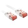 LINDY Cat.6 U/FTP Flat Patch Cable, white, 10m