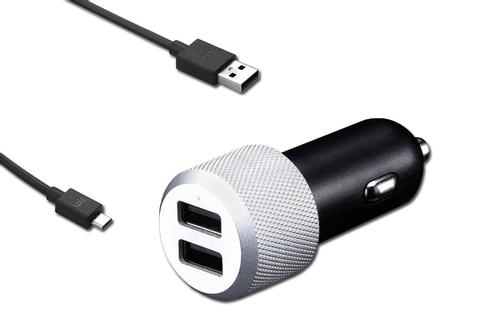 JUST MOBILE Highway Max with Micro USB - Car Charger with hefty power and duplicate contacts. (CC-168S)