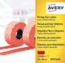 AVERY Labels on Roll  for 2 line pricing gun Perm. Red (18D/2L) 26 x 16 mm