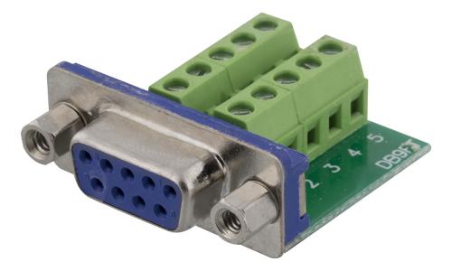 DELTACO Terminal Block Adapter, DE-9 female, 10-Pin, green (DC-391)