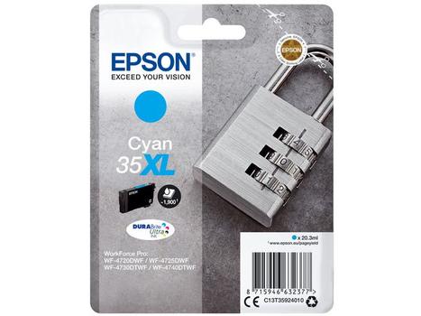 EPSON n Ink Cartridges,  DURABrite" Ultra, 35XL, Padlock, Singlepack,  1 x 20.3 ml Cyan, XL (C13T35924010)