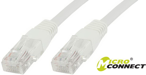 MICROCONNECT U/UTP CAT6A 0.5M White LSZH (UTP6A005W)