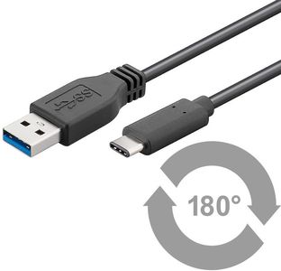 MICROCONNECT USB3.1 GEN1, 3M M-M Black MICRO (USB3.1CA3)
