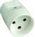 MICROCONNECT Stikprop m/jord, hvid