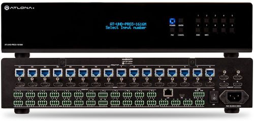 Atlona 4K/UHD Dual-Distance 16x16 HDMI to HDBaseT Matrix Switcher with PoE (AT-UHD-PRO3-1616M)