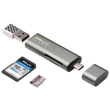 PNY USB-C Card Reader / USB-A Adapter (R-TC-UA-3N1E01-RB)
