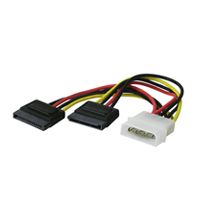 GOOBAY Kabel Stro 4pol Mol->2x15pol SATA (68524)