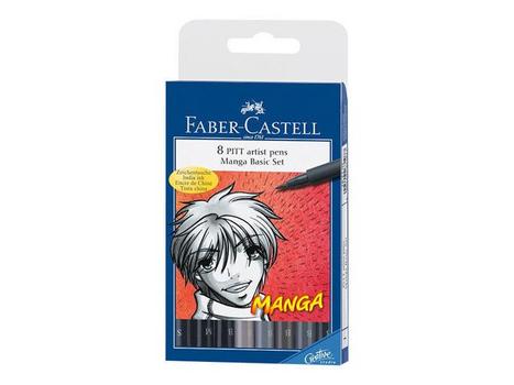 FABER-CASTELL Manga-setti 153535 Pitt-kyniä,  8kpl/srj (167107)